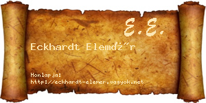 Eckhardt Elemér névjegykártya
